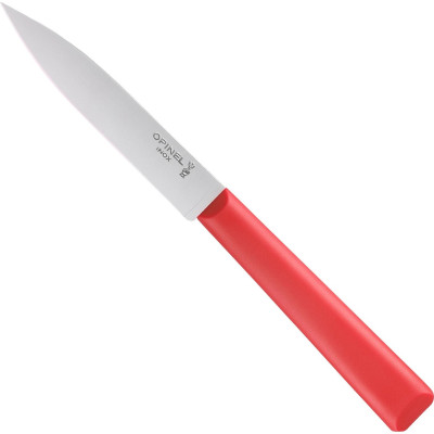 Нож столовый Opinel №312, пластиковая рукоять, блистер, нержавеющая сталь, красный